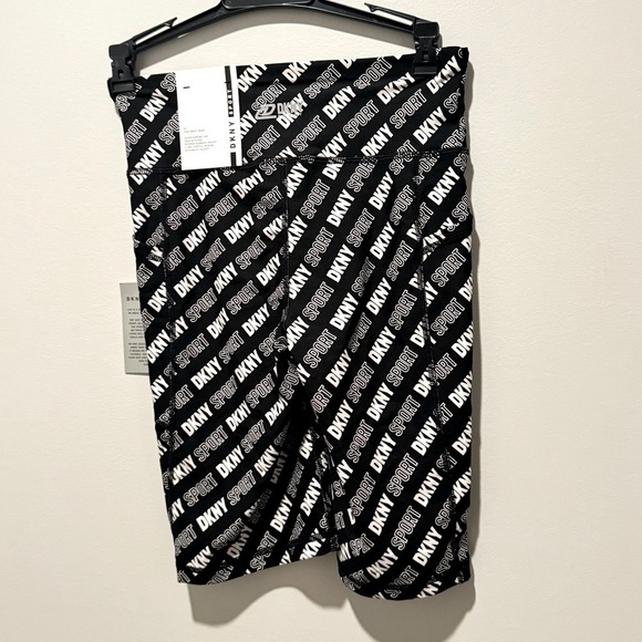 DKNY Sport Womens Logo Print High Waist Active Yoga Bike Shorts - Picture 14 of 16